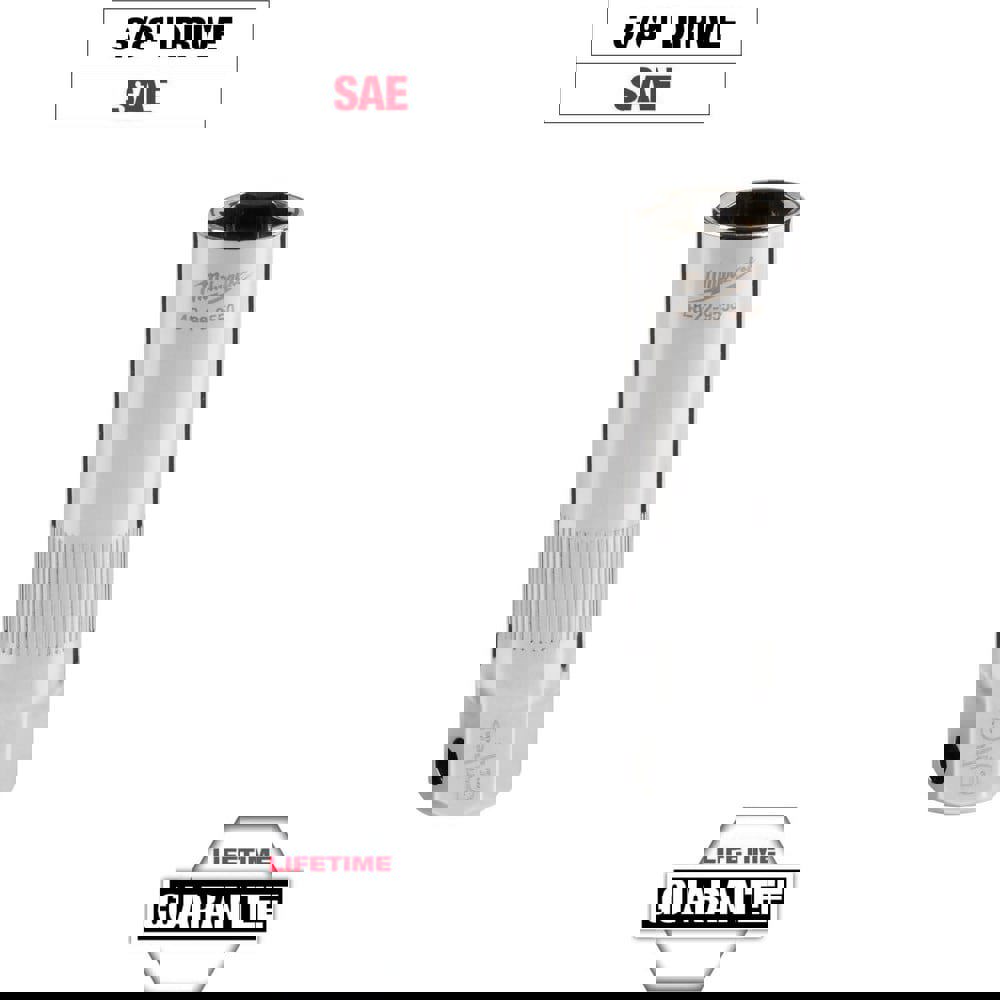 Hand Sockets; Socket Type: Spark Plug Socket ; Socket Size (Inch): 9/16 ; Drive Size: 3/8 ; Drive Style: Hex ; Number Of Points: 6 ; Overall Length (Decimal Inch): 2.6800
